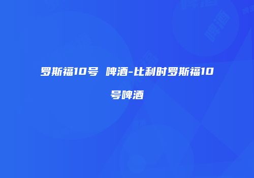 罗斯福10号 啤酒-比利时罗斯福10号啤酒