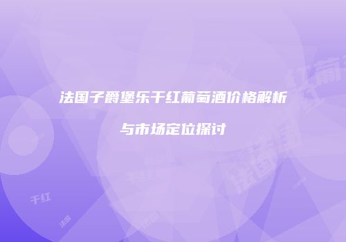 法国子爵堡乐干红葡萄酒价格解析与市场定位探讨