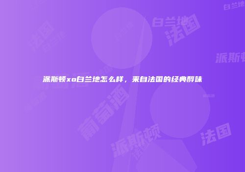 派斯顿xo白兰地怎么样，来自法国的经典醇味