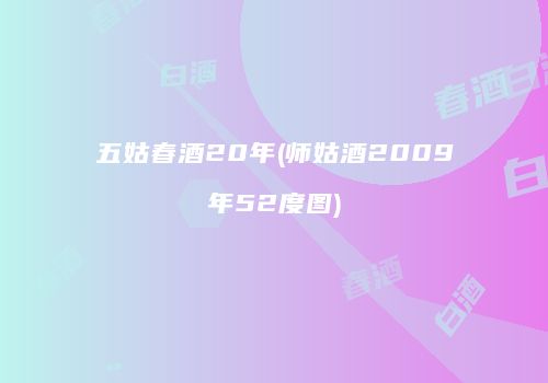五姑春酒20年(师姑酒2009年52度图)