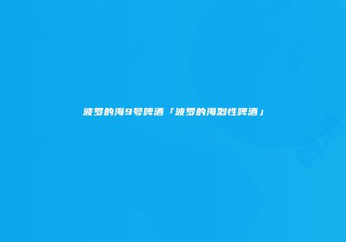 波罗的海9号啤酒「波罗的海烈性啤酒」