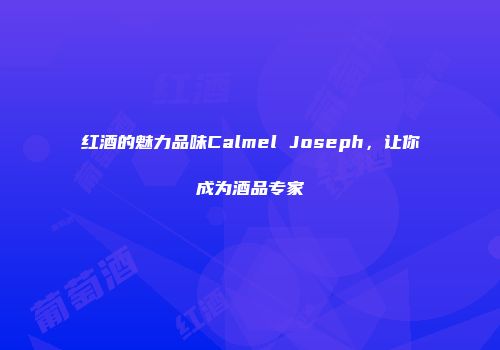 红酒的魅力品味Calmel Joseph，让你成为酒品专家