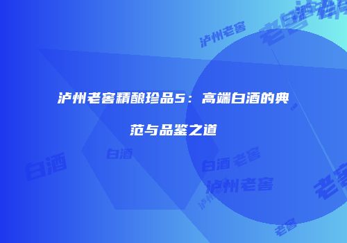 泸州老窖精酿珍品5：高端白酒的典范与品鉴之道