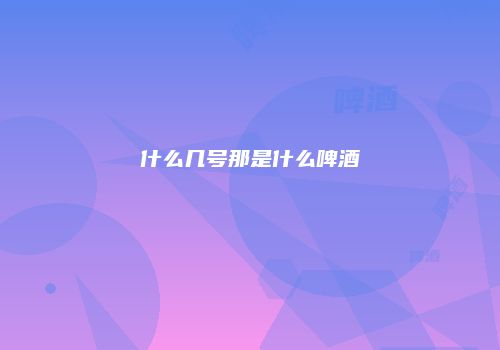 什么几号那是什么啤酒
