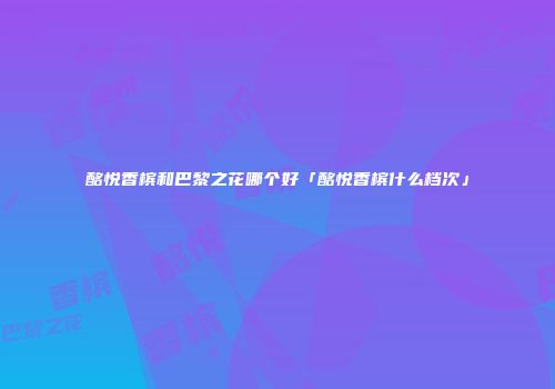 酩悦香槟和巴黎之花哪个好「酩悦香槟什么档次」