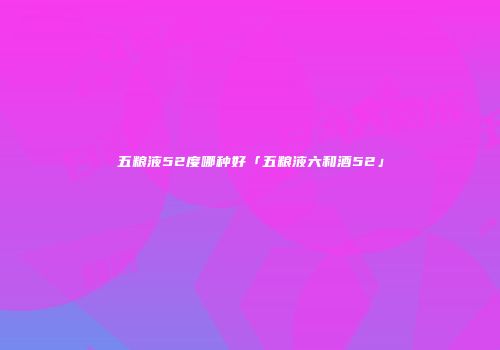 五粮液52度哪种好「五粮液六和酒52」