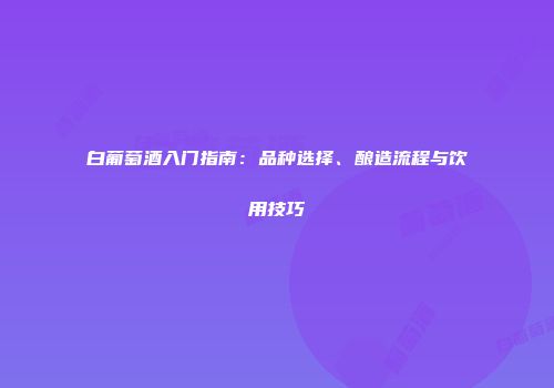 白葡萄酒入门指南：品种选择、酿造流程与饮用技巧