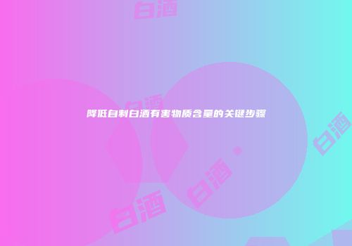 降低自制白酒有害物质含量的关键步骤