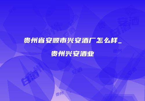 贵州省安顺市兴安酒厂怎么样_贵州兴安酒业