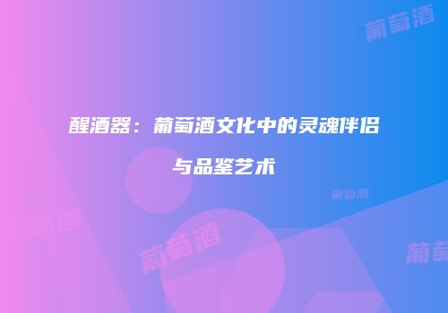 醒酒器：葡萄酒文化中的灵魂伴侣与品鉴艺术