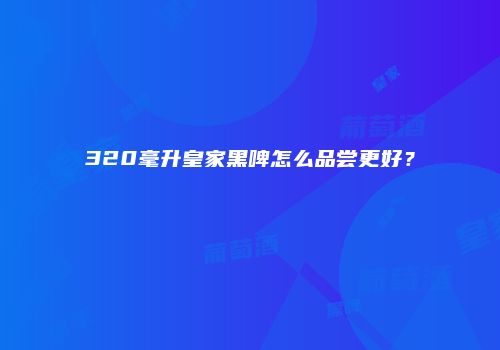 320毫升皇家黑啤怎么品尝更好？