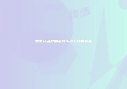 北京知名啤酒品牌历史与特色解析