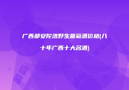 广西都安陀洛野生葡萄酒价格(八十年广西十大名酒)