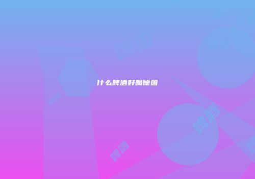 什么啤酒好喝德国