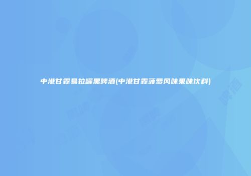 中港甘霖易拉罐黑啤酒(中港甘霖菠萝风味果味饮料)