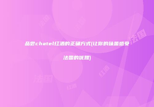 品尝chatel红酒的正确方式(让你的味蕾感受法国的优雅)