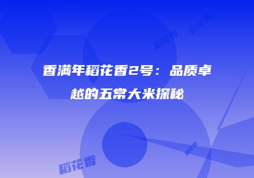 香满年稻花香2号：品质卓越的五常大米探秘