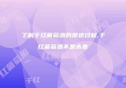 了解干红葡萄酒的酿造过程,干红葡萄酒不是木塞
