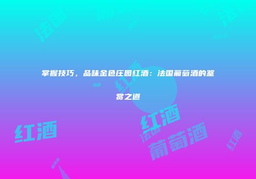 掌握技巧，品味金色庄园红酒：法国葡萄酒的鉴赏之道
