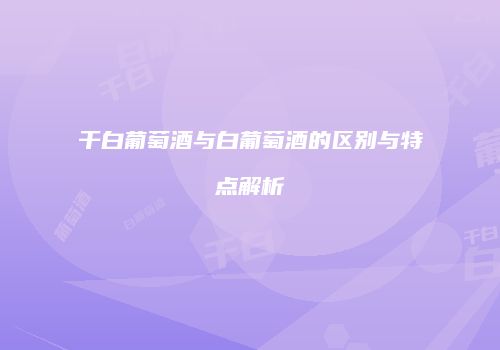 干白葡萄酒与白葡萄酒的区别与特点解析