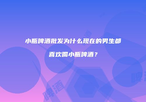 小瓶啤酒批发为什么现在的男生都喜欢喝小瓶啤酒？