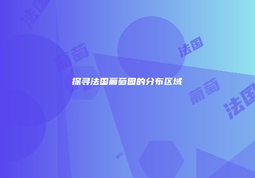 探寻法国葡萄园的分布区域