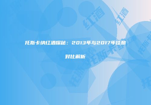 托斯卡纳红酒探秘：2013年与2017年佳酿对比解析