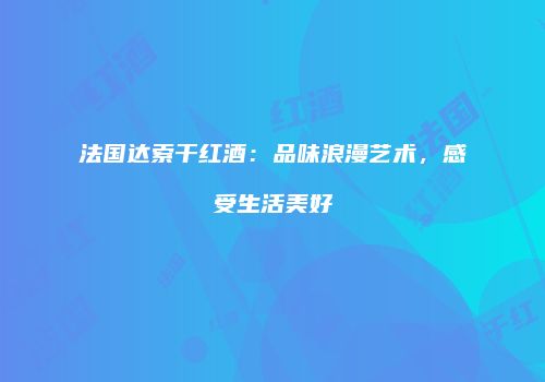 法国达索干红酒：品味浪漫艺术，感受生活美好