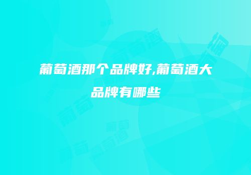 葡萄酒那个品牌好,葡萄酒大品牌有哪些
