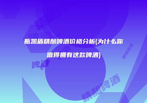 瓶凯盾精酿啤酒价格分析(为什么你值得拥有这款啤酒)