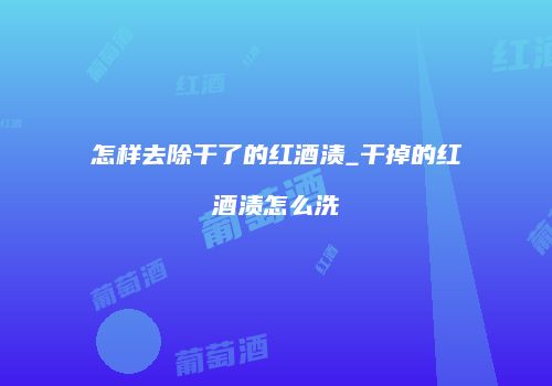 怎样去除干了的红酒渍_干掉的红酒渍怎么洗