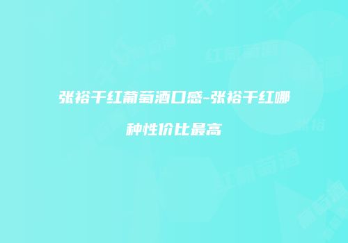 张裕干红葡萄酒口感-张裕干红哪种性价比最高
