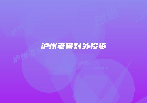 泸州老窖对外投资