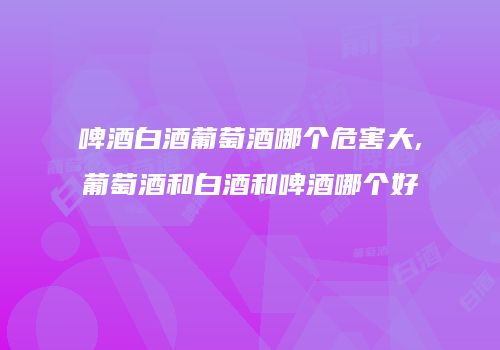 啤酒白酒葡萄酒哪个危害大,葡萄酒和白酒和啤酒哪个好
