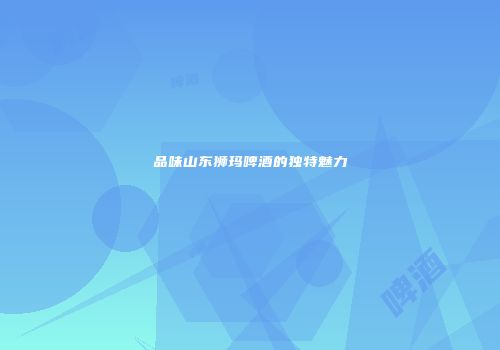 品味山东狮玛啤酒的独特魅力