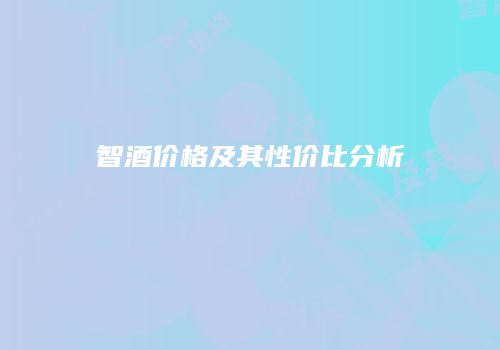智酒价格及其性价比分析