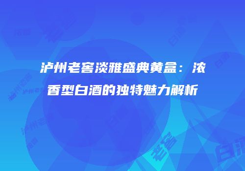 泸州老窖淡雅盛典黄盒：浓香型白酒的独特魅力解析