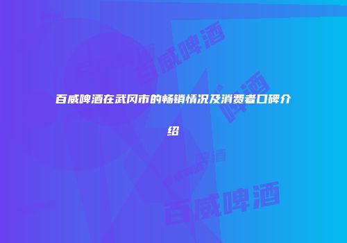 百威啤酒在武冈市的畅销情况及消费者口碑介绍
