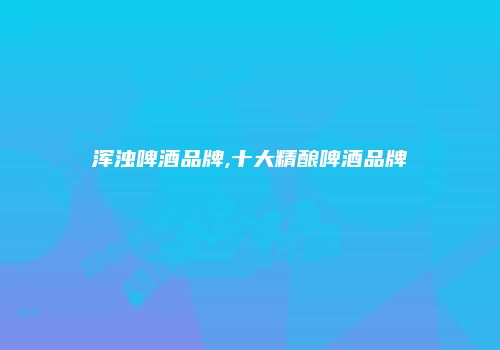 浑浊啤酒品牌,十大精酿啤酒品牌