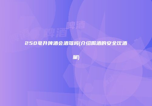 250毫升啤酒会酒驾吗(介绍喝酒的安全饮酒量)