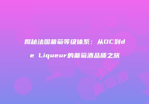 揭秘法国葡萄等级体系：从OC到de Liqueur的葡萄酒品质之旅