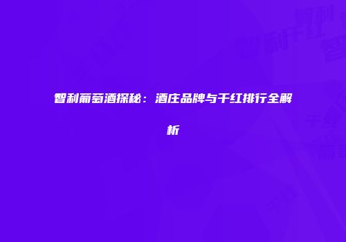 智利葡萄酒探秘：酒庄品牌与干红排行全解析