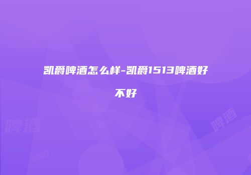 凯爵啤酒怎么样-凯爵1513啤酒好不好