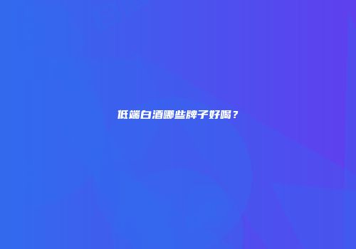 低端白酒哪些牌子好喝？