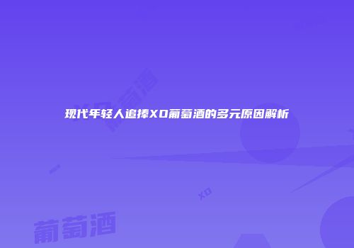 现代年轻人追捧XO葡萄酒的多元原因解析