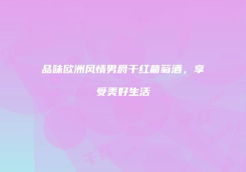 品味欧洲风情男爵干红葡萄酒，享受美好生活