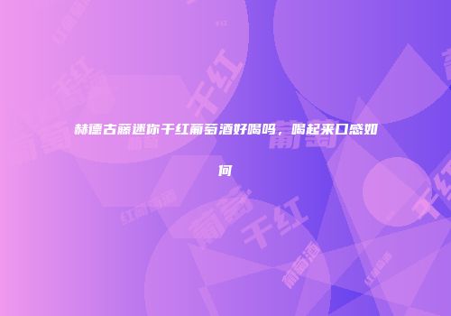 赫德古藤迷你干红葡萄酒好喝吗，喝起来口感如何
