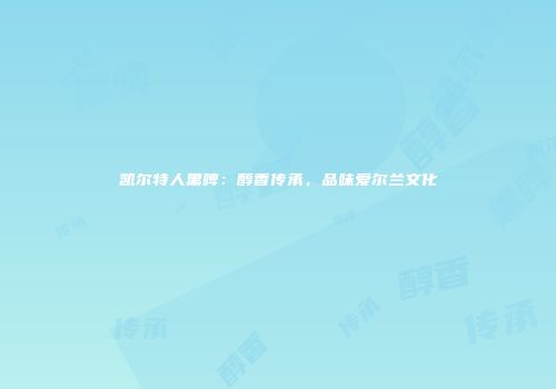 凯尔特人黑啤：醇香传承，品味爱尔兰文化