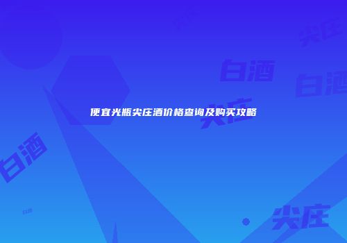 便宜光瓶尖庄酒价格查询及购买攻略
