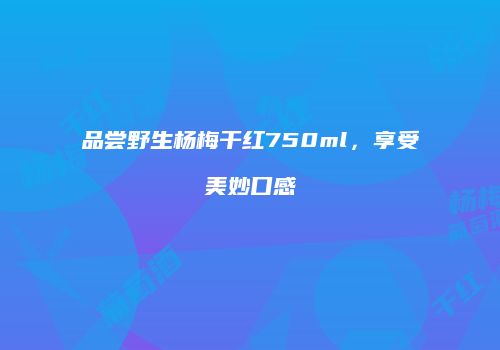 品尝野生杨梅干红750ml，享受美妙口感